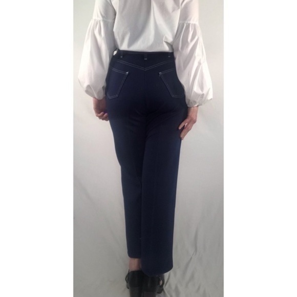 VGUC Vintage Dark Blue Boot Cut Pants Women’s 30 Waist-Fits Very Narrow Like 26 - Picture 3 of 13